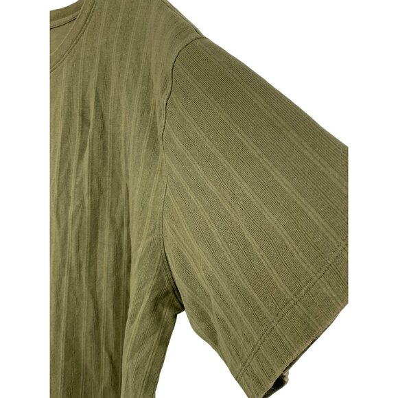 Rare Retro Geoffrey Beene XXL Mens Vertical Jacquard Striped Thick T-Shirt 7859 - Picture 4 of 6